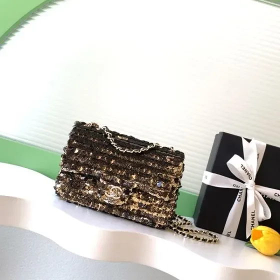 Chanel Classic Flap Black Gold Flap Bag