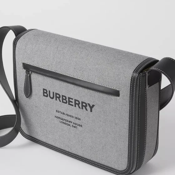Burberry Horseferry Print Lona Bolso cruzado Gris Crossbody