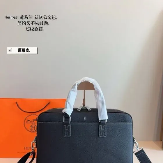 Hermes Briefcase Black Top Handle