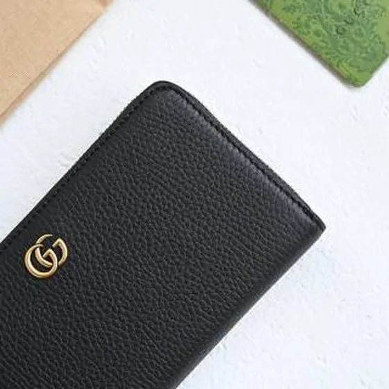 Gucci GG Marmont Noir cuir long Portefeuille everyday