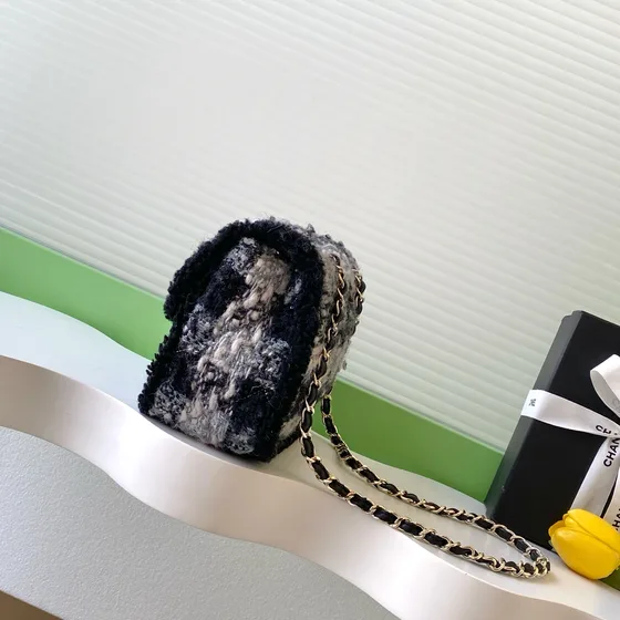 Chanel Classic Flap Black And Gray Flap Bag