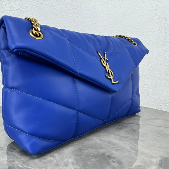 YSL Loulou Puffer Blue Shoulder Bag