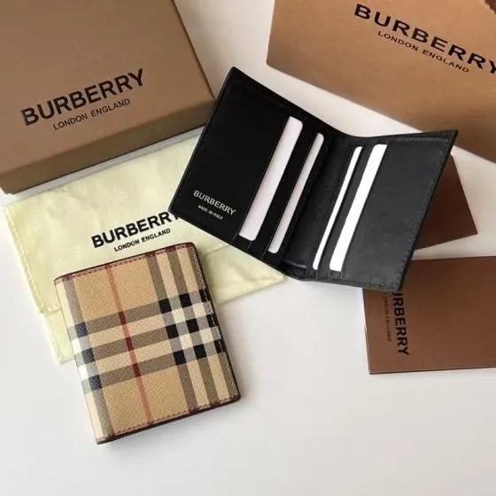 Burberry Vintage Check Bifold Wallet Beige Wallet