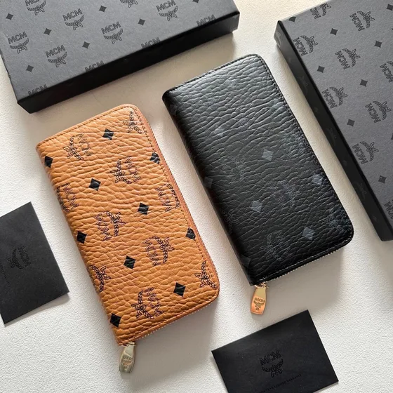 MCM Visetos Zip Around Cartera Negro Cartera