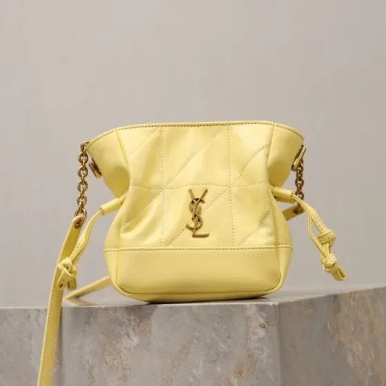 YSL Le Maillon Mini Bucket Bag Yellow Crossbody
