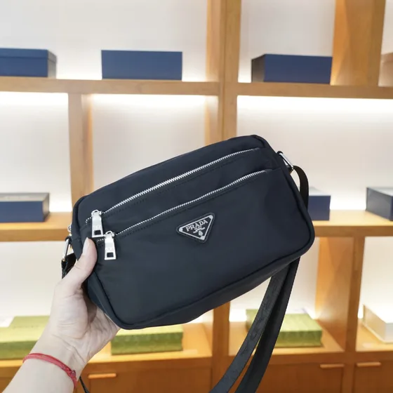 Prada Nylon Shoulder Bag Black Crossbody