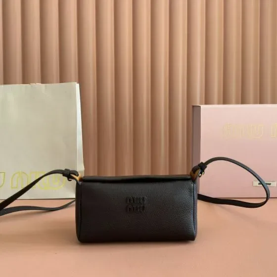 Miu Miu Leather Mini Crossbody Bag Black Crossbody