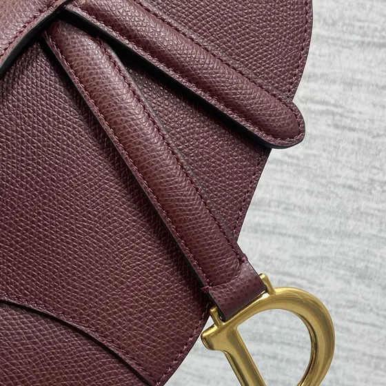 Dior Saddle Bag With Strap Burgundy Shoulder Bag