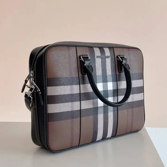 Burberry briefcase Coklat Check large business