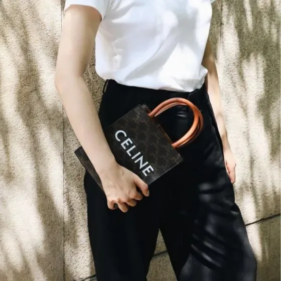 Celine Cabas Vertical Brown Top Handle