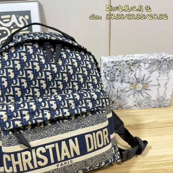 Dior Diortravel Backpack Blue And Beige 34-38 30-35 24-32cm Backpack