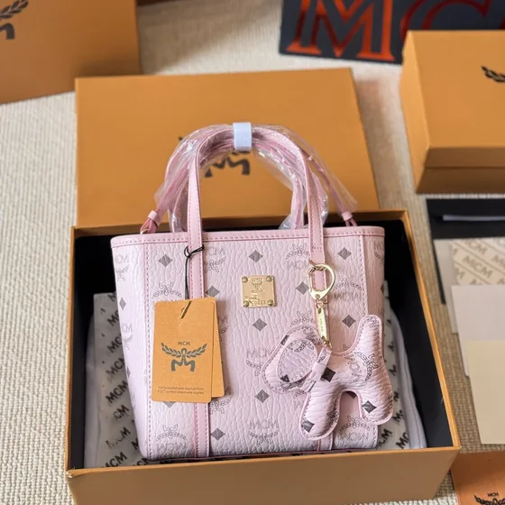 MCM Toni Top Handle Shopper Mini وردي Tote Bag