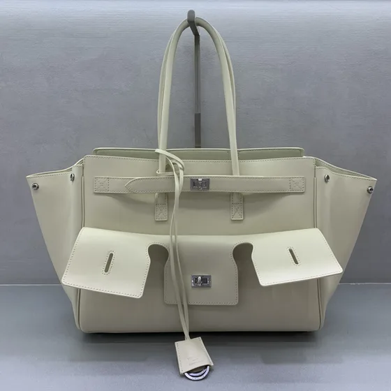 Balenciaga Birkin Shoulder Hvit Skulderveske