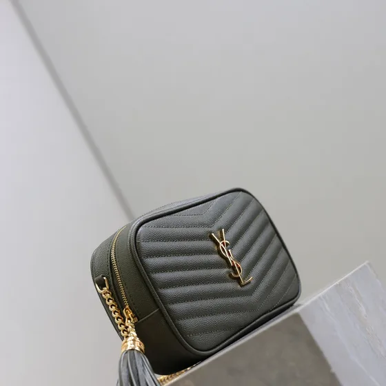 YSL Lou Mini Camera Bag Dark Grün Crossbody