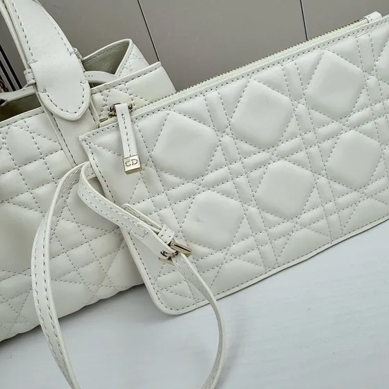 Dior Dior D519 Blanco 23cm Bolso tote