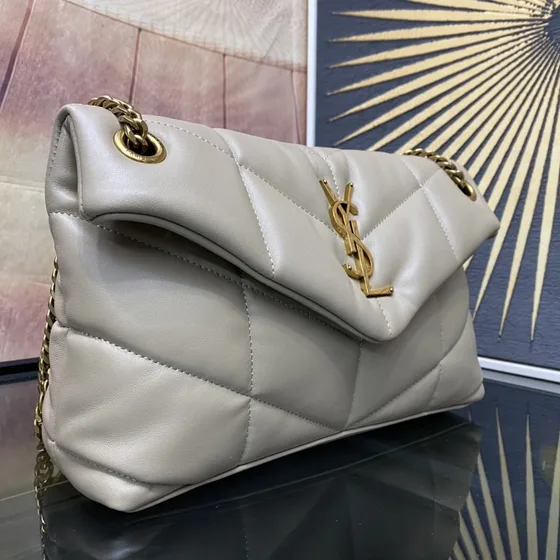 YSL Loulou Puffer Beige Shoulder Bag