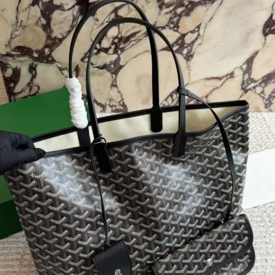 Goyard Saint Louis Black Tote Bag