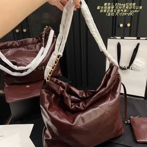 Hermes 22 Bag Merah anggur 29*29cm Hobo