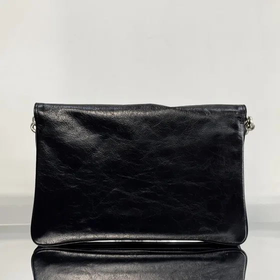 Balenciaga Bb Soft Chain Flap Bag Black Shoulder Bag