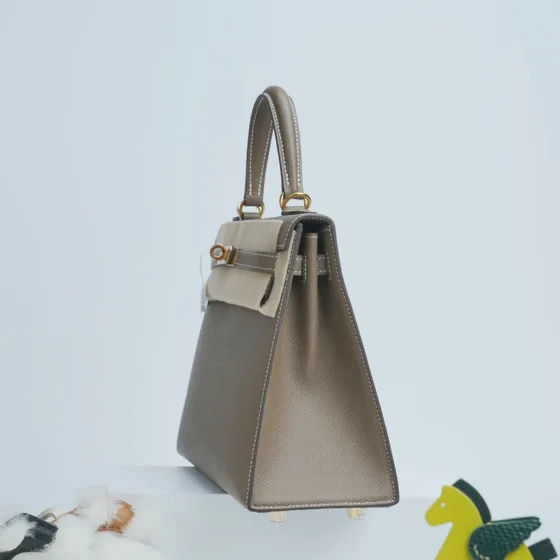 Hermes Kelly Etoupe Xám Top Handle