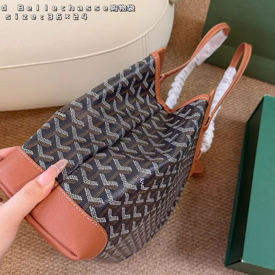 Goyard Bellechasse Schwarz/Tan 36×24cm Shoppertasche