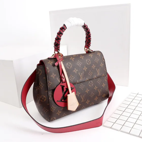 Louis Vuitton Cluny Коричневый/Красный Верхняя ручка