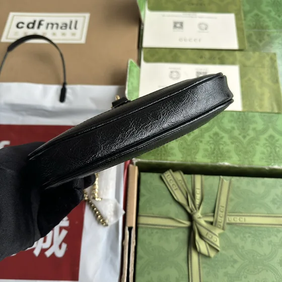 Gucci Gg Marmont Carteira On Chain Preto Woc