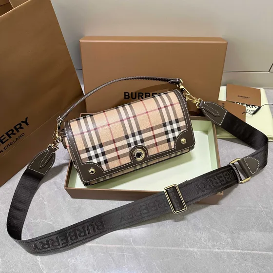 Burberry Vintage Check Note Bolsa transversal Bege/Marrom Crossbody
