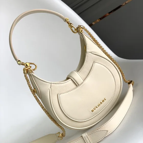 Bvlgari Serpenti Ellipse Shoulder Bag Ivory Putih Shoulder Bag