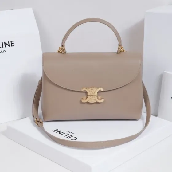 Celine Triomphe Beige Top Handle