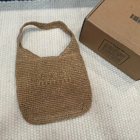 Coach Leatherware Crochet Hobo Beige Hobo