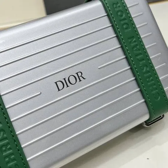 Dior 1A927 فضي أخضر 13 20 6cm messenger