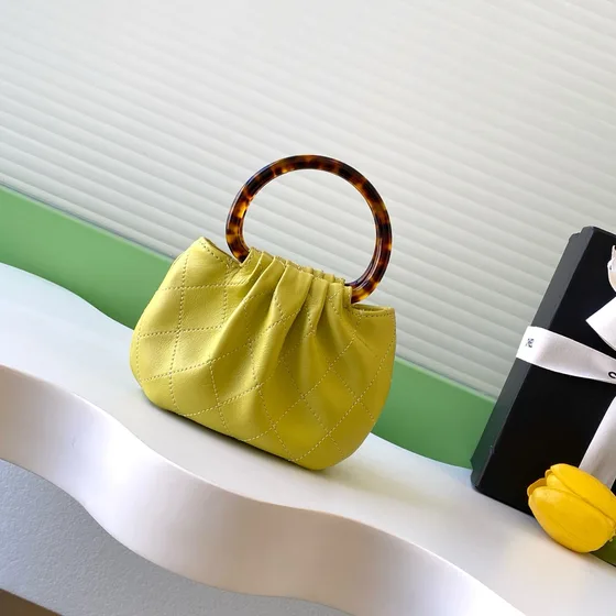 Chanel Cc Quilted Henkel Mini Bag Lime Gelb Henkel