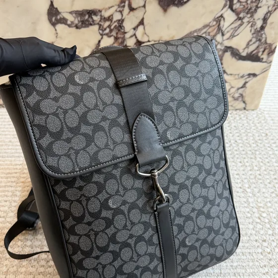 Coach Blaine Backpack In Signature قماش Charcoal/أسود Backpack