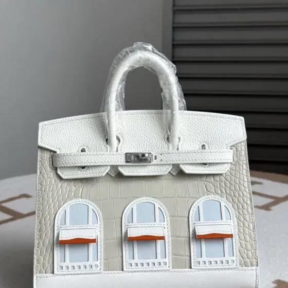 Hermes Birkin Faubourg Sellier 20 White 20cm Top Handle