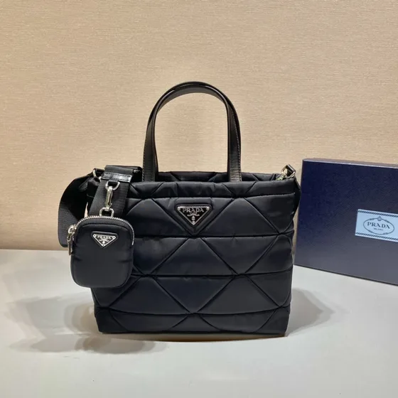 Prada Re-Edition 1995 Quilted Nylon Tote Black Tote Bag