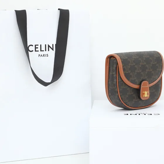 Celine Triomphe Besace Clea Coklat Crossbody
