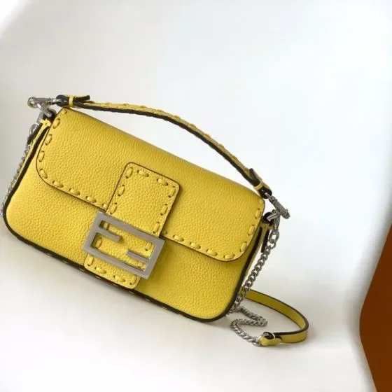 Fendi Baguette Yellow Shoulder Bag