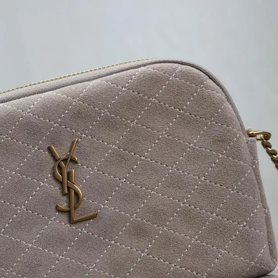 YSL Gaby Zipped Necessaire With Chain Light Bege Crossbody