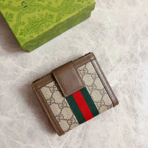 Gucci 523173 GG Supreme Beige Ebony with Coklat Kulit Trim 12x11x3cm everyday