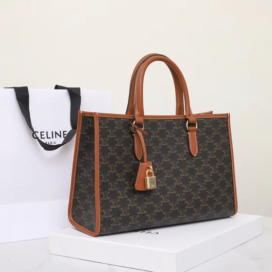 Celine Horizontal Cabas Brown Tote Bag
