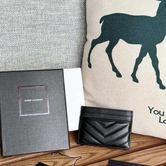 YSL Cassandre Matelassé Card Holder Nero Card Holder