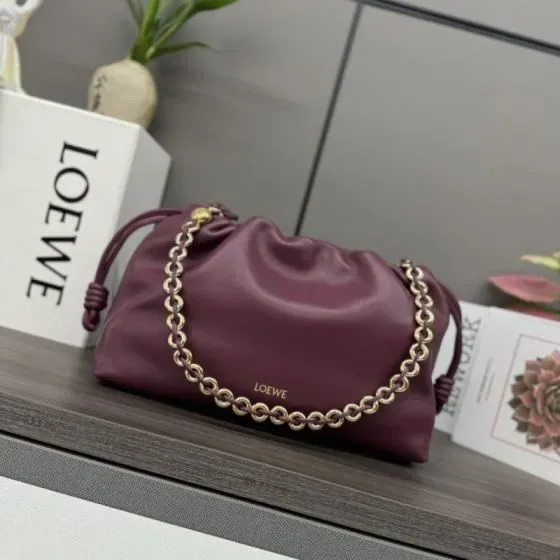 Loewe Flamenco Purse Burgundy Shoulder Bag