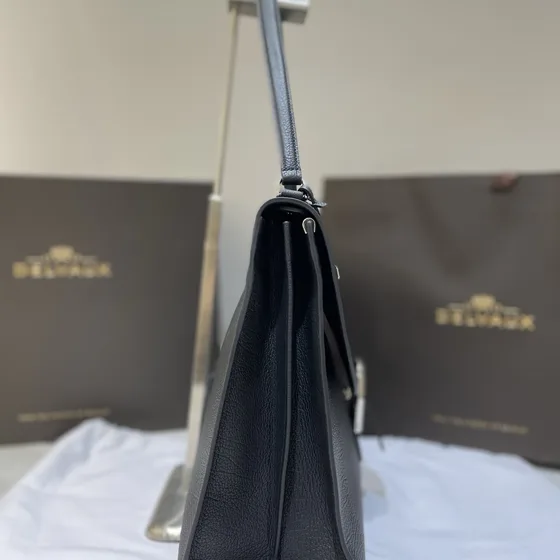Delvaux Brillant Dark สีฟ้า Top Handle