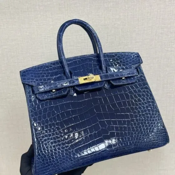 Hermes Birkin Navy Blue Top Handle