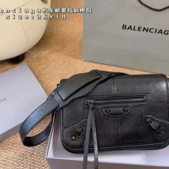 Balenciaga Moto Messenger Bag Black 26 19 Crossbody