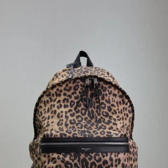 YSL City Backpack Leopard Print Backpack