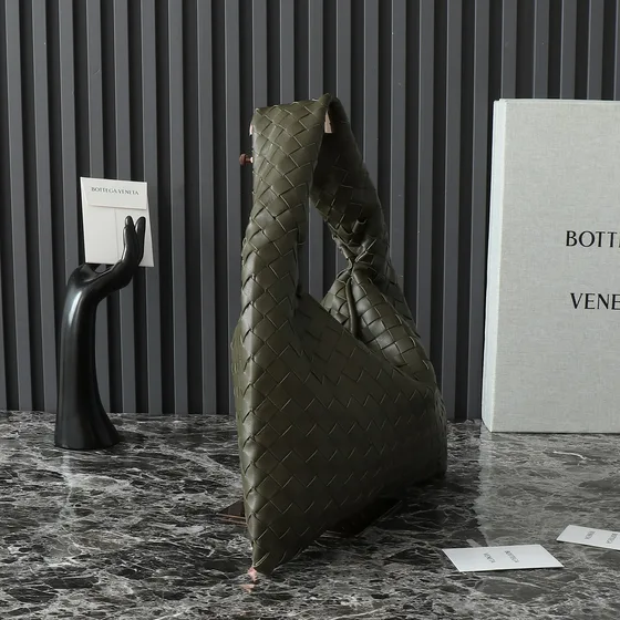 Bottega Veneta Small Hop Hobo Bag Dark Olive Green Hobo