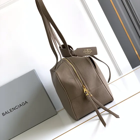 Balenciaga Carrie Bowling Bag Taupe Shoulder Bag