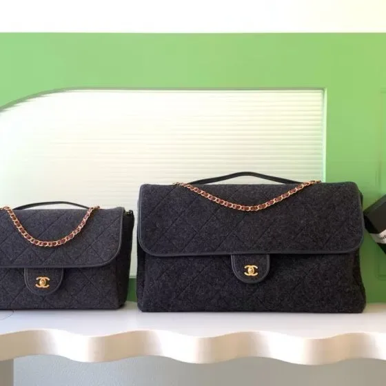 Chanel Classic Flap Dark Gray Shoulder Bag